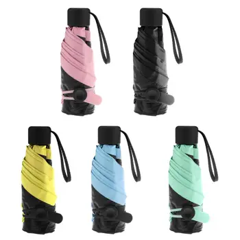 

Mini Portable 5-Folding Compact Umbrella Windproof Anti-UV Rain Sun Portable