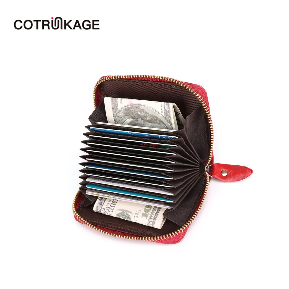COTRUNKAGE женский минималистичный RFID кошелек на молнии сумка мини кредитный держатель для карт кошелек мужской для кредитных карт