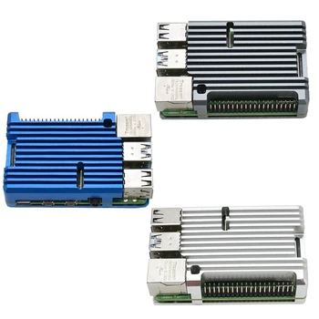 

for Raspberry Pi 4 Model B 4GB RAM Support 2.4 / 5.0 GHz WIFI Bluetooth 5.0 with Aluminum CNC Alloy Protective Case