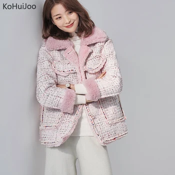 

Ladies Winter Tweed Jacket Fashion High Quality Winter Thick Warm Cashere Lambs Wool Coats Women Runway Button Classic Jackets