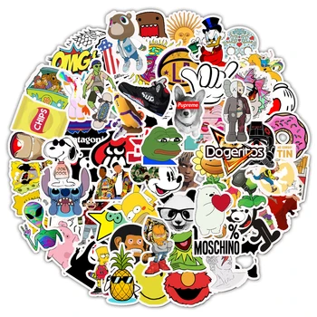 

50 Pcs Cartoon Sticker DIY Notebook Skateboard Game Machine Luggage Guitar Mobile Phone Sticker Gift Waterproof Variety Random