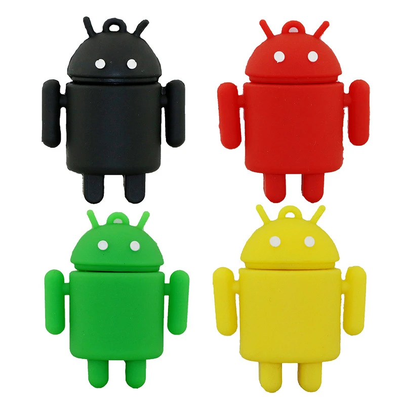 Прекрасный Android Робот флэш-накопитель, флешка, 4 ГБ, 64 ГБ, 16 ГБ, 8 ГБ, 32 ГБ, 128 ГБ, 256 ГБ, USB флешка, мини USB 2,0, персональный подарок