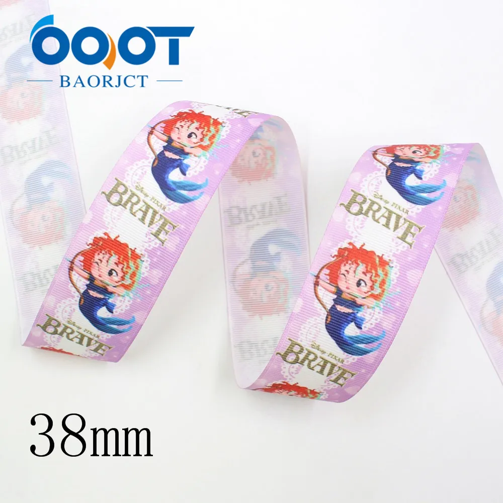 OOOT BAORJCT I-19809-1839, 38 мм 10 ярдов мультфильм термотрансферные печатные корсажные ленты, ленты ремесла, лук крышка DIY аксессуары