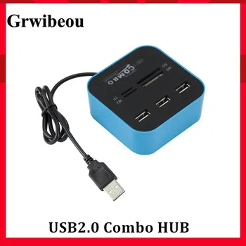 

Grwibeou USB Hub 2.0 3 Ports TF Micro SD Card Reader Slot USB Combo Multi All In One USB Splitter Cables For Laptop Macbook