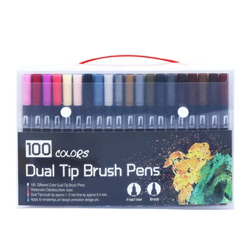 

100pcs Double-end Marker Pen Drawing Painting Water-based Marker Pen Set Student Drawing Color Marker Pen Kit Lapis De Cor