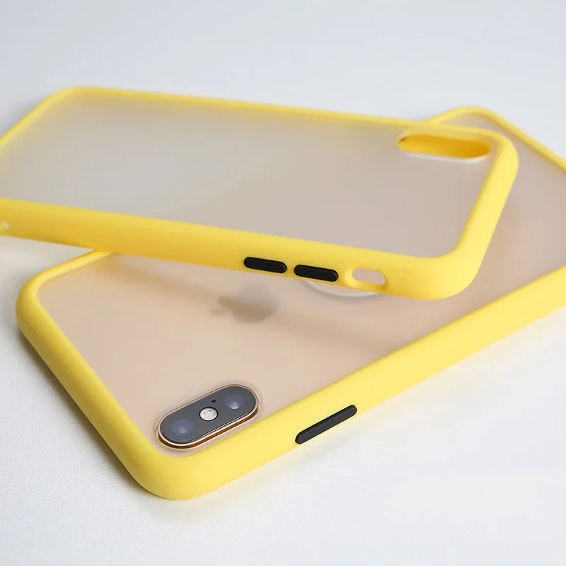 Прозрачный противоударный силиконовый чехол-рамка для iPhone X XS XR XS Max 11 Pro 11 Pro Max 8 7 Plus 6 6S Plus защитная задняя крышка - Цвет: Yellow