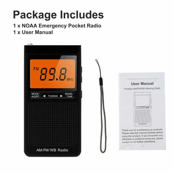 

Rechargeable AM FM Weather Radio USB Music MP3 Player Compact Portable Emergency Pocket Auto-Search Digital Radio 3.5mm Audio