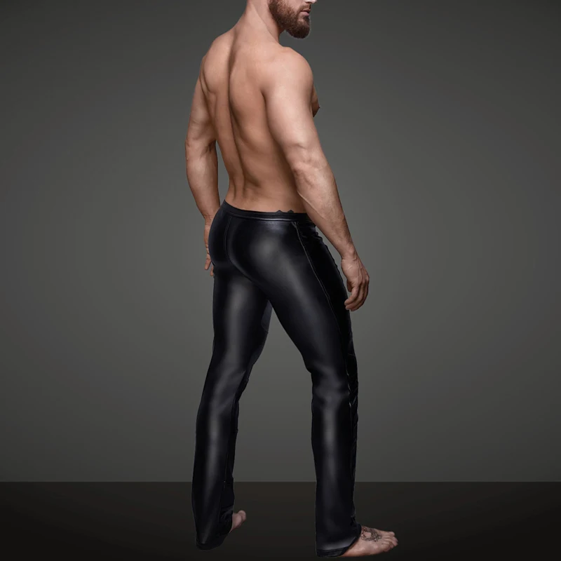 Sexy Mens Faux Leather Wetlook Tight Pants Bottoms Clubwear Zip Long Trousers | Женская одежда