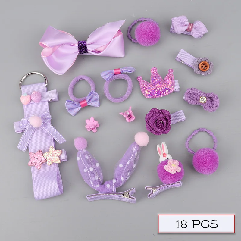 H063-18-A 10/18/24 предмет; нижнее белье из хлопка для детей; резинка для волос, комплект для девочек, модная, популярная, Женские аксессуары для волос комплект резинкой в виде цветом и животных из мультфильмов, повязка на голову в подарок - Цвет: H063-18-A