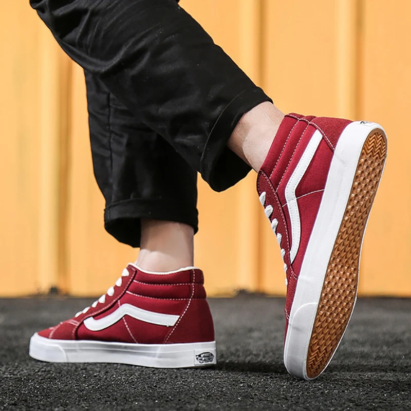FONIRRA New Spring Autumn Unisex Casual Flats Shoes Men Walking Canvas Shoes Mid Top Couple Lace-up Sneakers 361