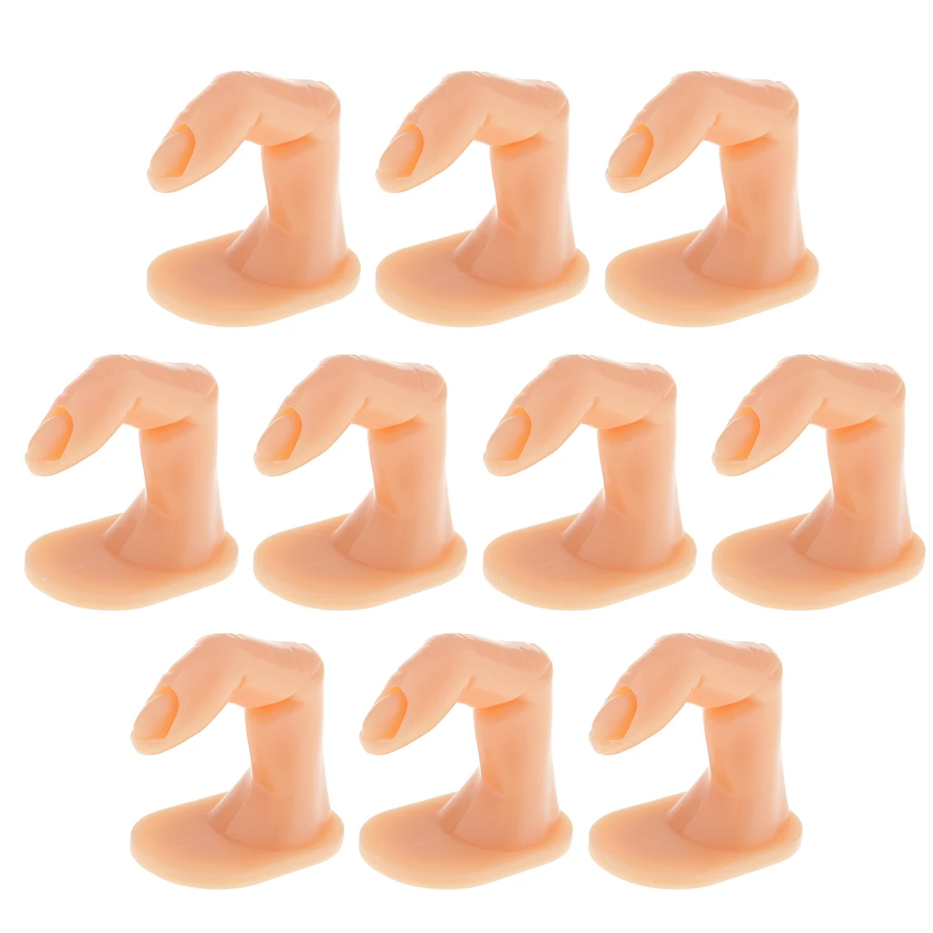 10pcs Finger Nail Practice Hand Fake Fingers Hand Manicure Nail Art Training Trainer False Nails Tips Tool 