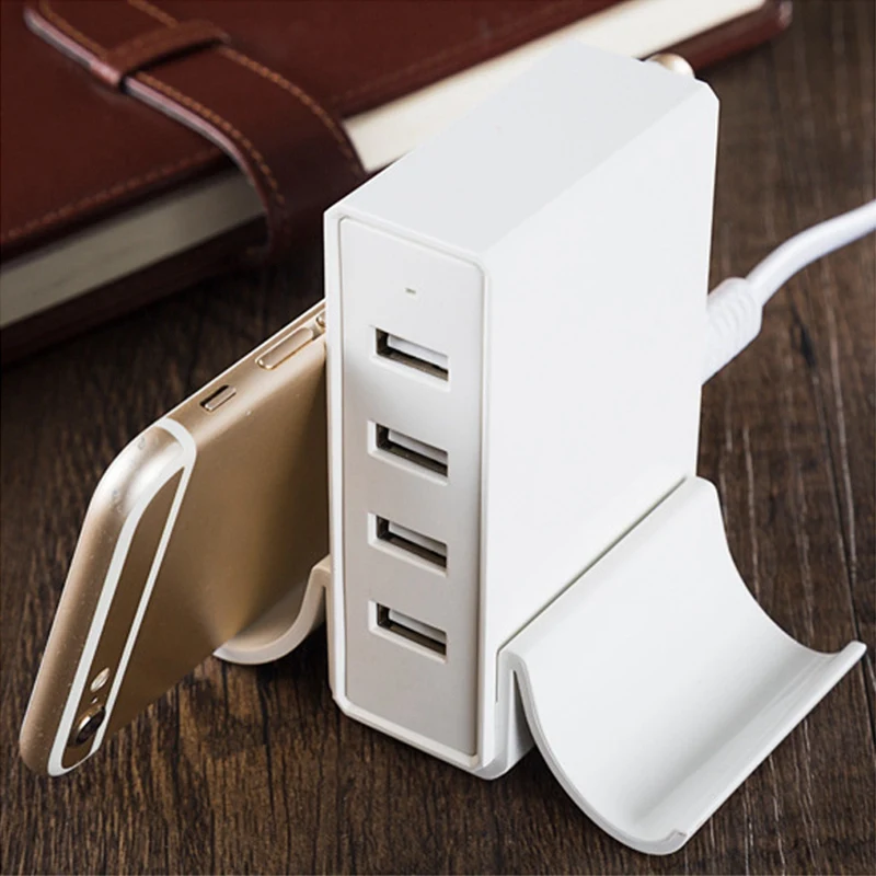 Мульти Порты и разъёмы Usb Зарядное устройство с подставка для мобильного телефона, 4-Порты и разъёмы usb-хаб быстрого настольная зарядная станция Usb адаптер(штепсельная вилка европейского стандарта