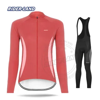 

New Female Long Sleeve Jersey Bicycle Clothes For Women Mountain Bike Road Bike Suit Sportwear Outdoor Sport Set Gel Pink Blue