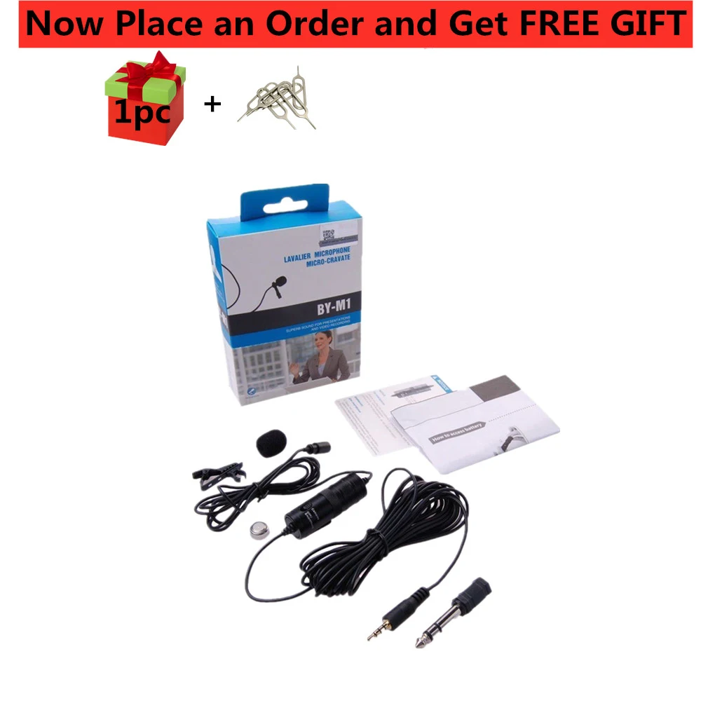 

Label Lavalier Microphone Omni-directional Condenser Microphone Mic for iPhone Android SONY Canon Nikon DSLR Audio Recorders