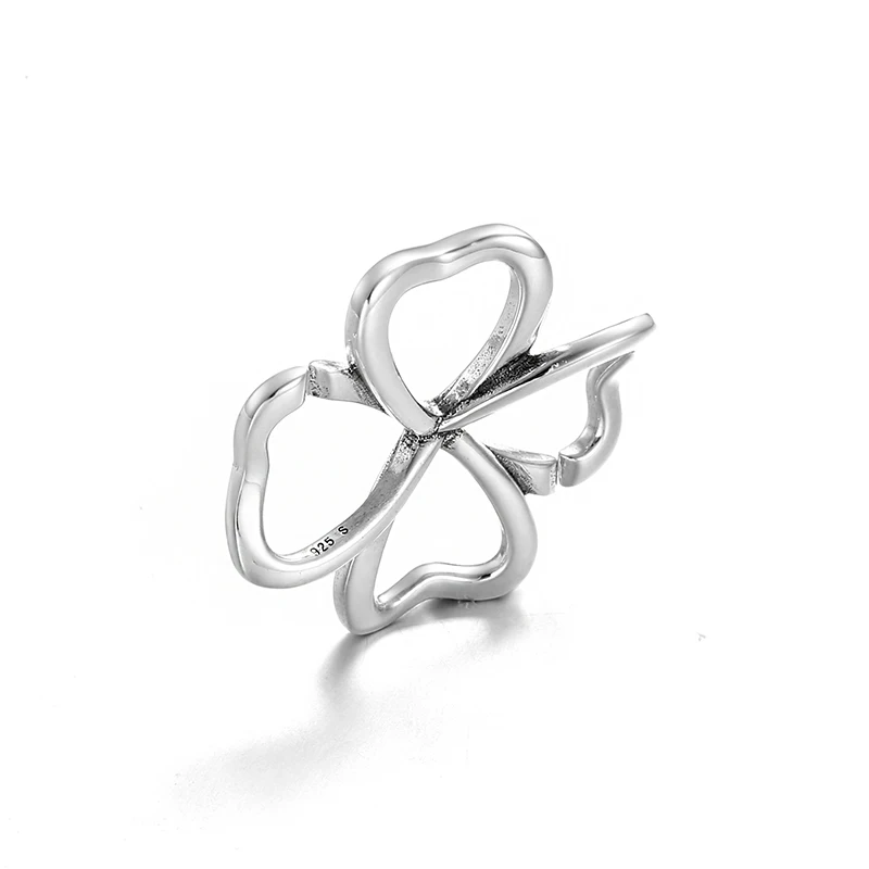 Valentine's Day Gift 925 Sterling Silver Lucky Clover Bead Charm 10 color Bracelet Rubber x Bangles For Women DIY Jewelry