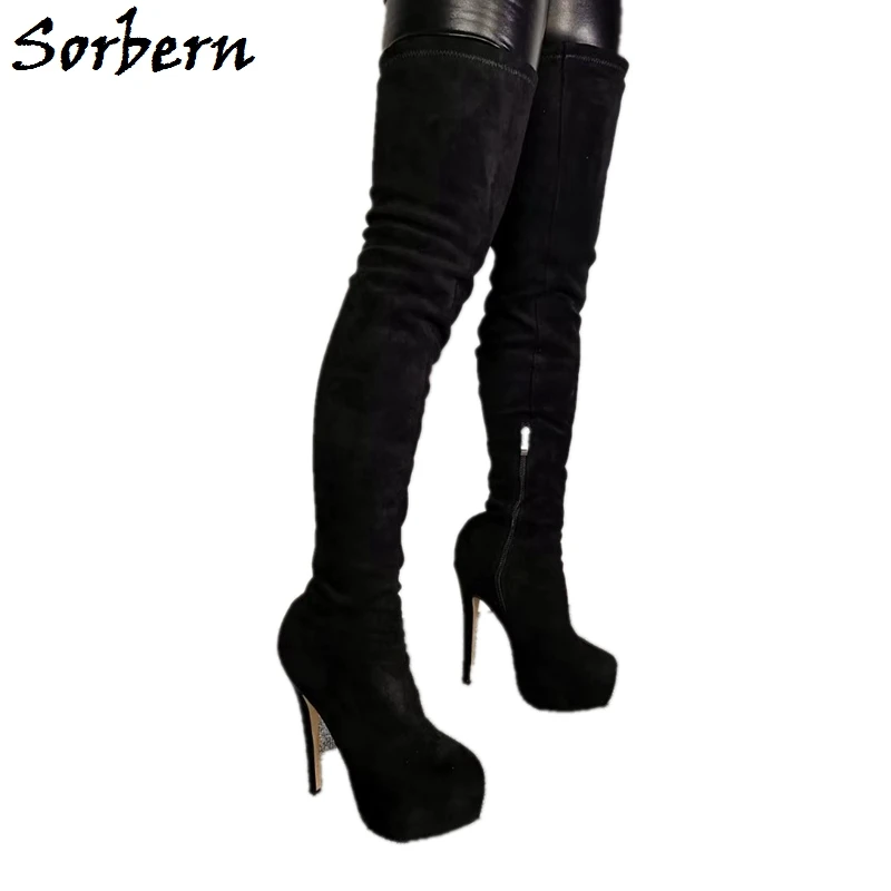 narrow leg knee high boots