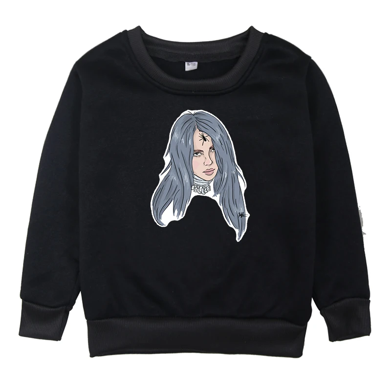 Hoodies 14 Billie Eilish, футболки с принтом звезд, детская зима-осень одежда с капюшоном детские повседневные пуловеры для детей для маленьких мальчиков и девочек одежда с длинным рукавом Верхний костюм - Цвет: Hoodies 14