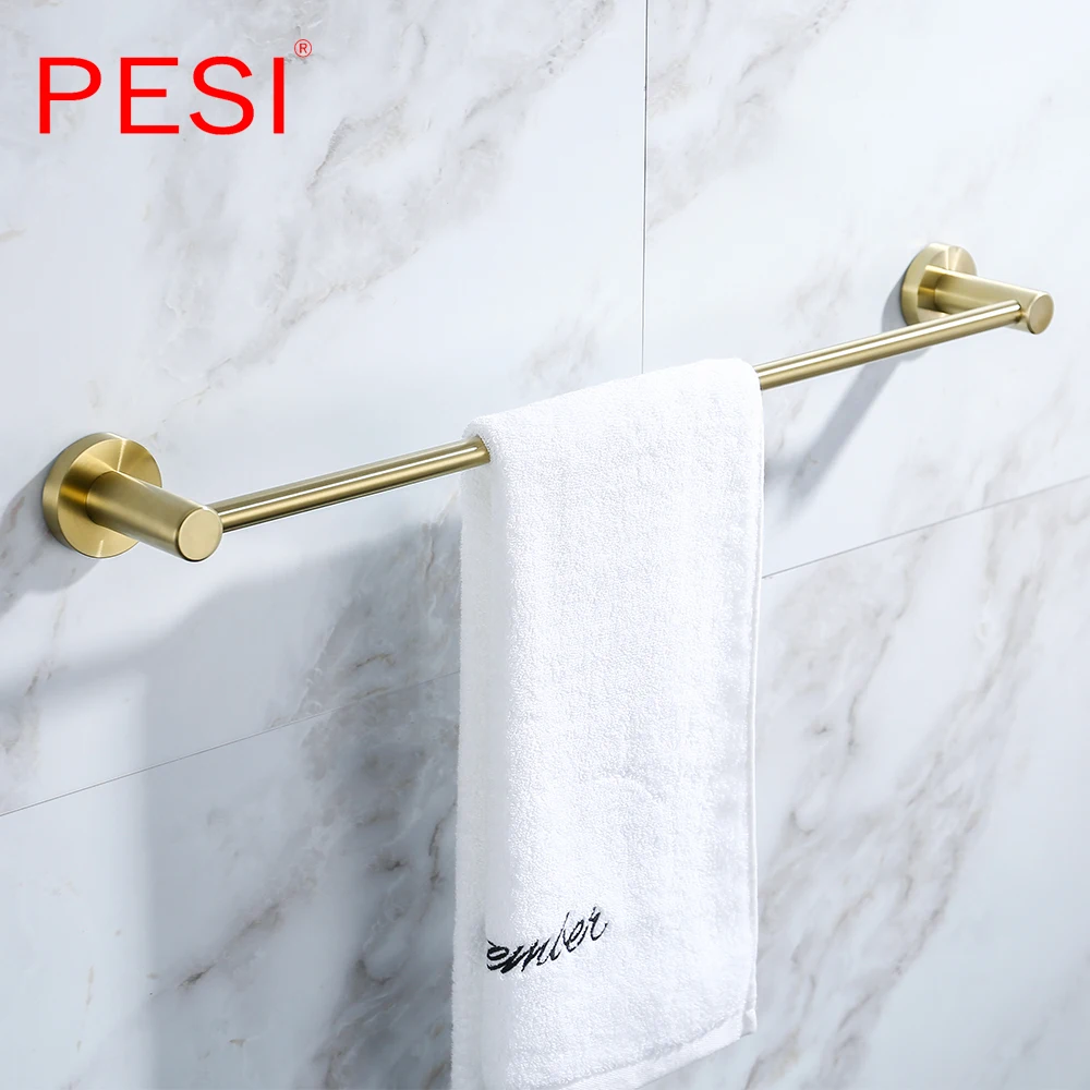 Brushed Gold Bathroom Accessories Sets Towel Rail Rack Holder Toilet Tissue Paper Holder Coat Robe Hook Stainless Steel Bath Set