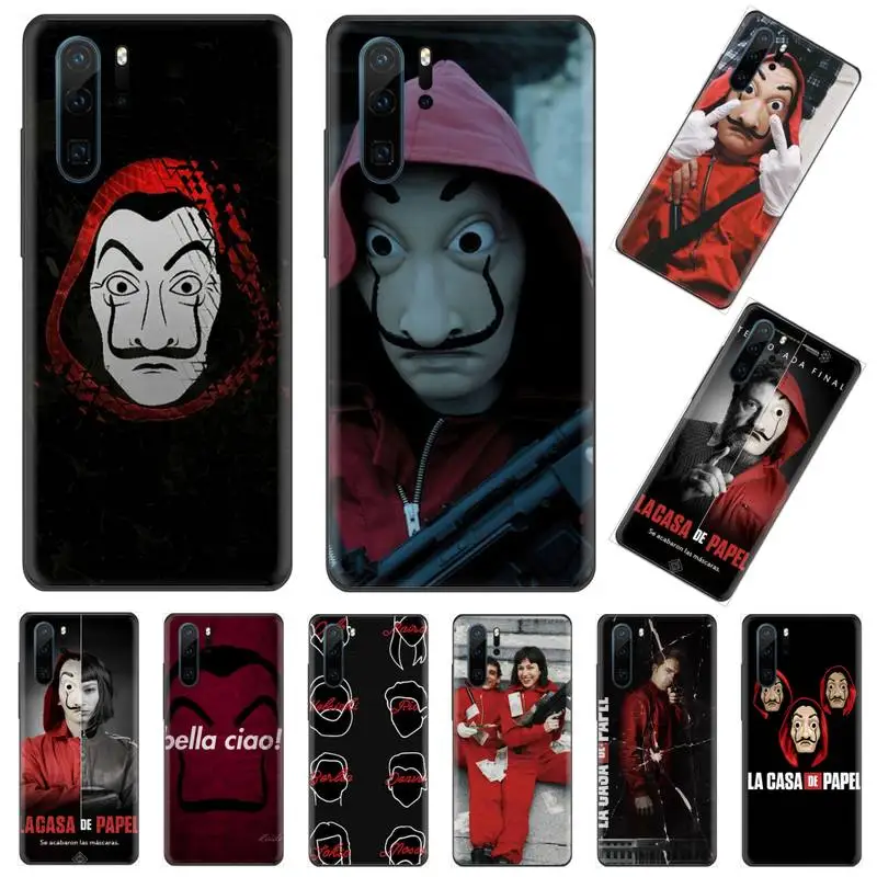 Маска бумажный дом ТПУ силиконовый чехол для телефона Huawei P9 P10 P20 P30 Pro Lite smart Mate 10 20