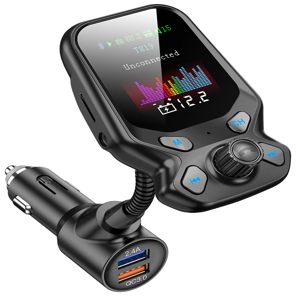 Обновление fm-передатчик цветной дисплей двойной USB быстрое зарядное устройство прикуриватель гнездо mp3-плеер