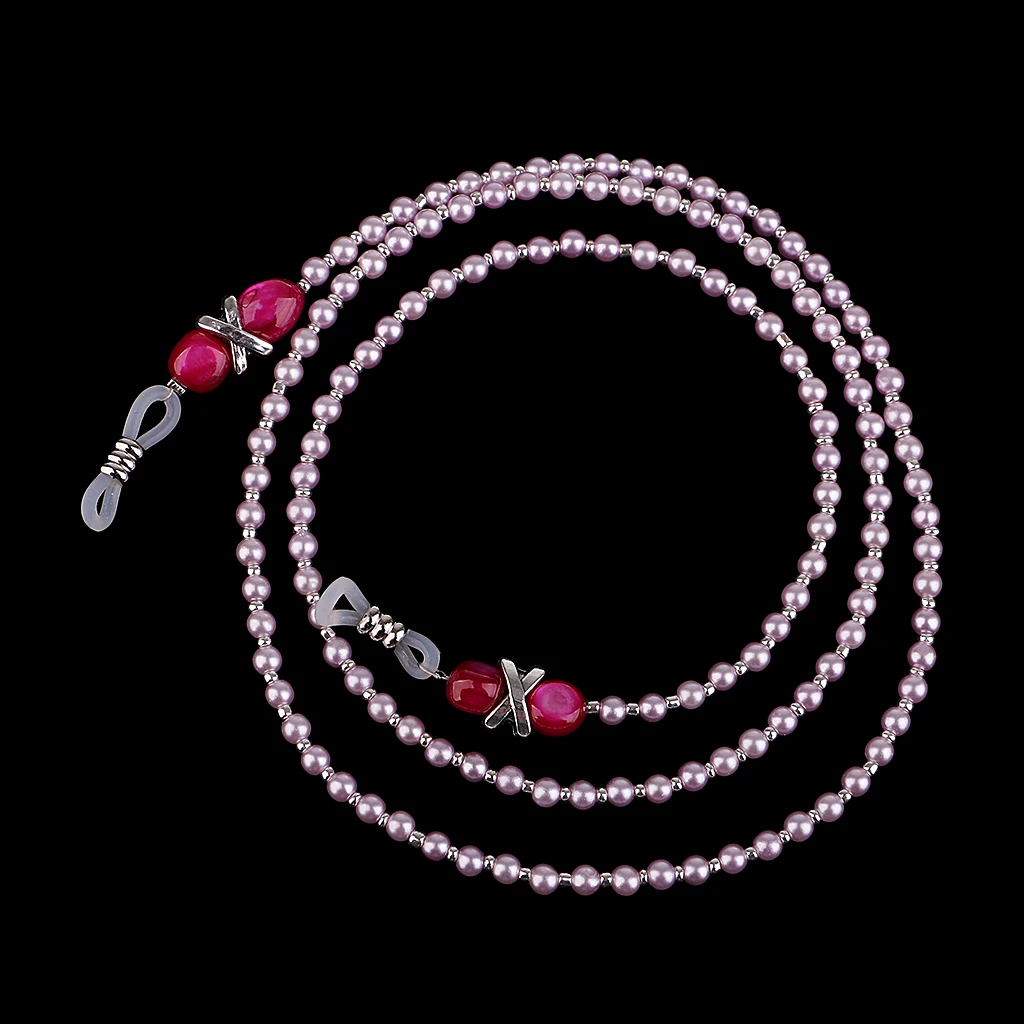 Luxury Faux Pearl Beaded Eyeglass Chain Sunglass Holder Strap Lanyard Cord 65cm