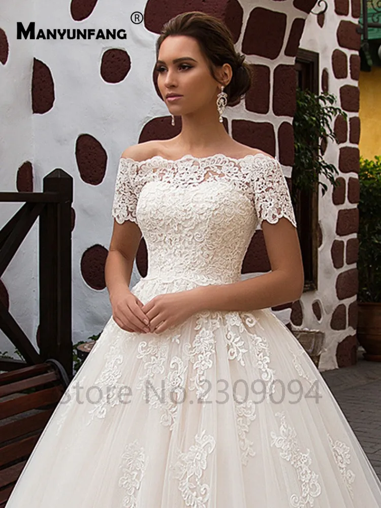 MANYUNFANG Свадебные платья с воротником-сердечком, с жакетом и болеро, vestidos de novia, кружевные пуговицы на спине, свадебное платье для невесты