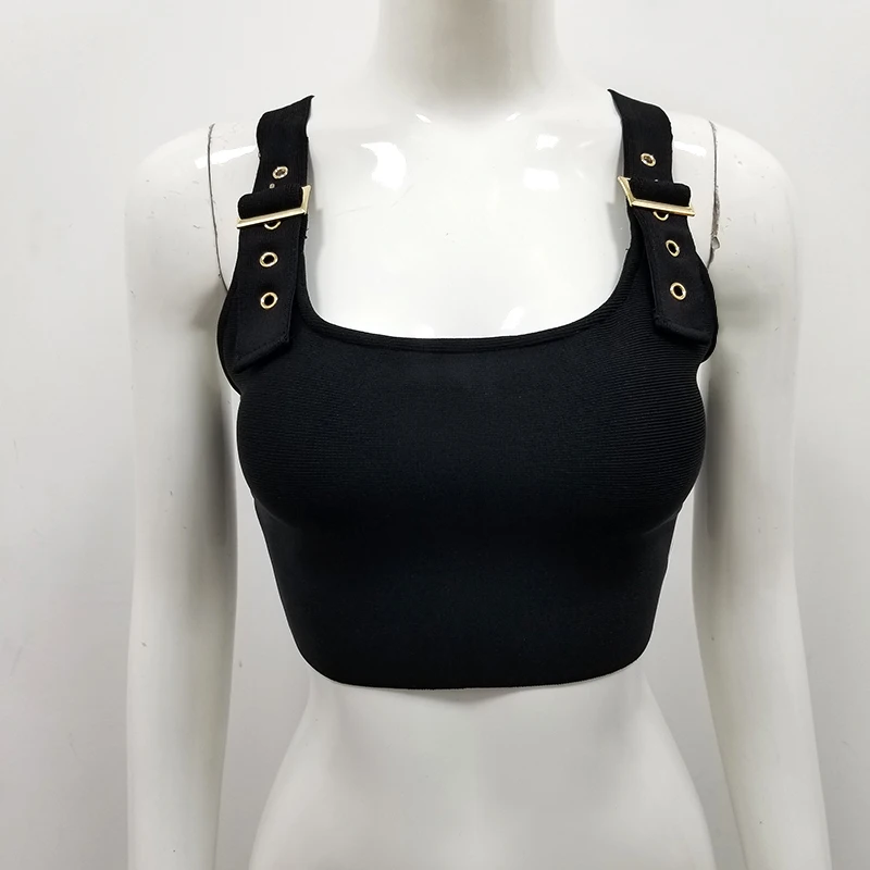 Бандажный Топ Белый Черный Спагетти ремень Bodycon стрейч Повседневный твердый кроп Топ женский Летний Уличная топ