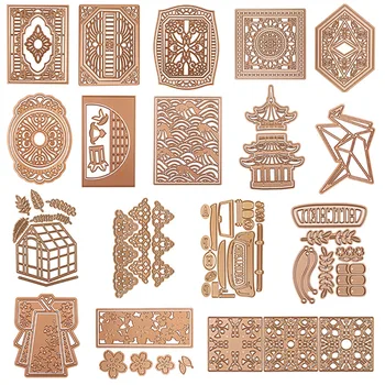 

Oval Square Rectangle Diamond Tracery Frames Origami Crane Kimono Pagoda Cutting Dies for DIY Scrapbooking Cards Crafts New 2020