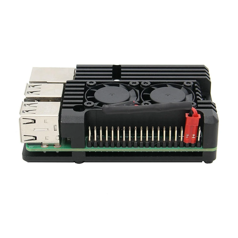 Для Raspberry Pi 3B корпус из алюминиевого сплава, для Raspberry Pi металлический корпус с двойным вентилятором, для Raspberry Pi 3 Model B+(Plus)/3B