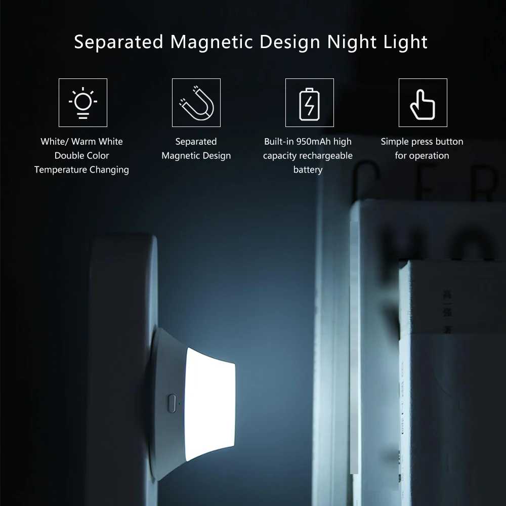 Для Xiaomi Yeelight ночник Луна лампа движения Senso беспроводное быстрое зарядное usb-устройство порт дизайн светодиодный ночник