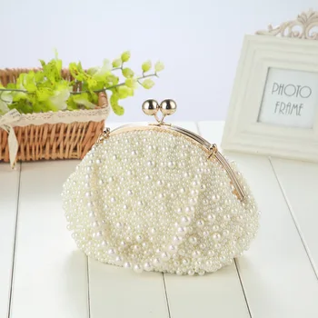 

2019 New Handmade Mini Pearl Bag Chain Slung Shoulder Bag Ladies Dress Bridesmaids Portable Bag Transparent Bag Luxury Bag