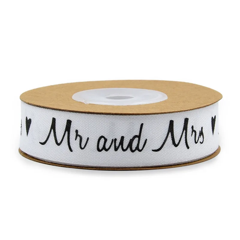 10Yards English Letter Cotton Grosgrain Wedding Ribbon Tape For Needlework Craft Decarotions Printed Ribbons Handcraft DIY Bow