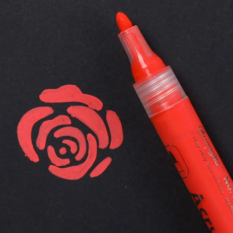 Акриловый маркер с перманентной краской ручка для поделок, керамические стекло ROCK фарфоровая кружка дерево Ткань Холст Краски ing 5 цветов - Цвет: red