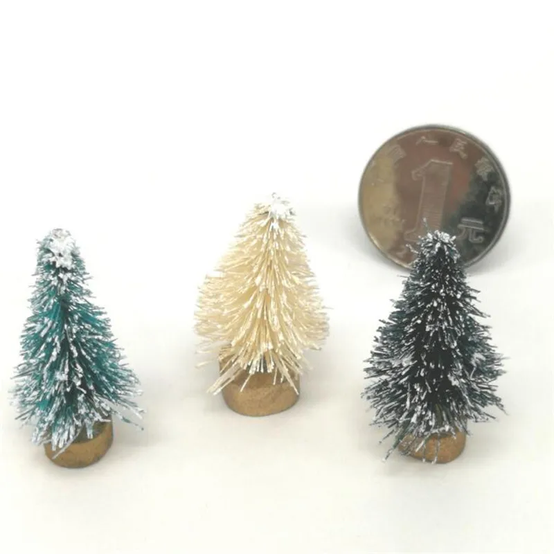 10PCs/Bag 4cm Mini Christmas Tree Christmas Party Hanging Home Tree Decoration Gift Micro landscape