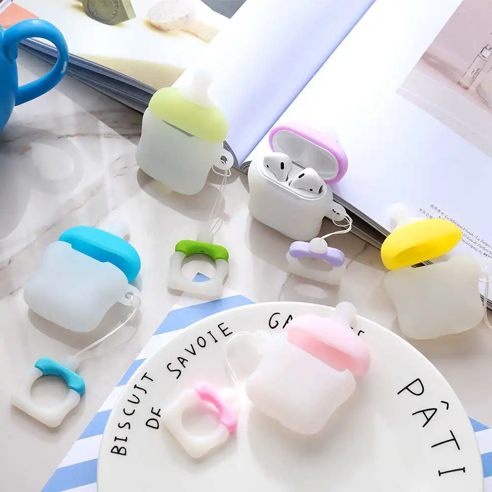 

Cute Nipple Bluetooth Earphone 3D Silicone Case For AirPods 2 1 Headphone Protective Cover i10 11Tws Cases Coque Air pods i12