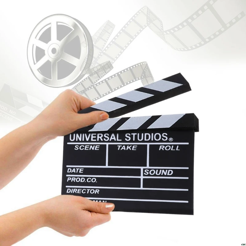 

Film Director's Clapper Board HOLLYWOOD Movie Scene Video Wooden Clapboard Tool Gags& practiacl jokes