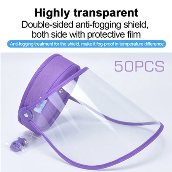Günstige DHL Verschiffen Erwachsene Volle Gesicht Abdeckung Masken Sicherheit Anti-fog Transparent Gesicht Schild Splash-proof Schutz Visier 50 Stücke