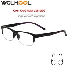 TR90 прямоугольные солнцезащитные очки, черные полуоправы, оптические очки по рецепту, оправа для очков