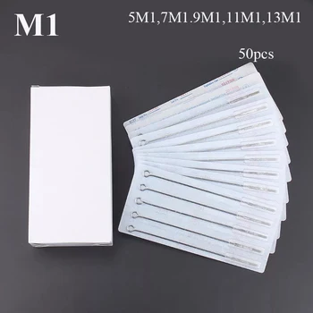

50PCS Professional Tattoo Needles 5M1 7M1 9M1 11M1 13M1 15M1 Size Disposable Assorted Sterile Tattoo Needles 0.35mm