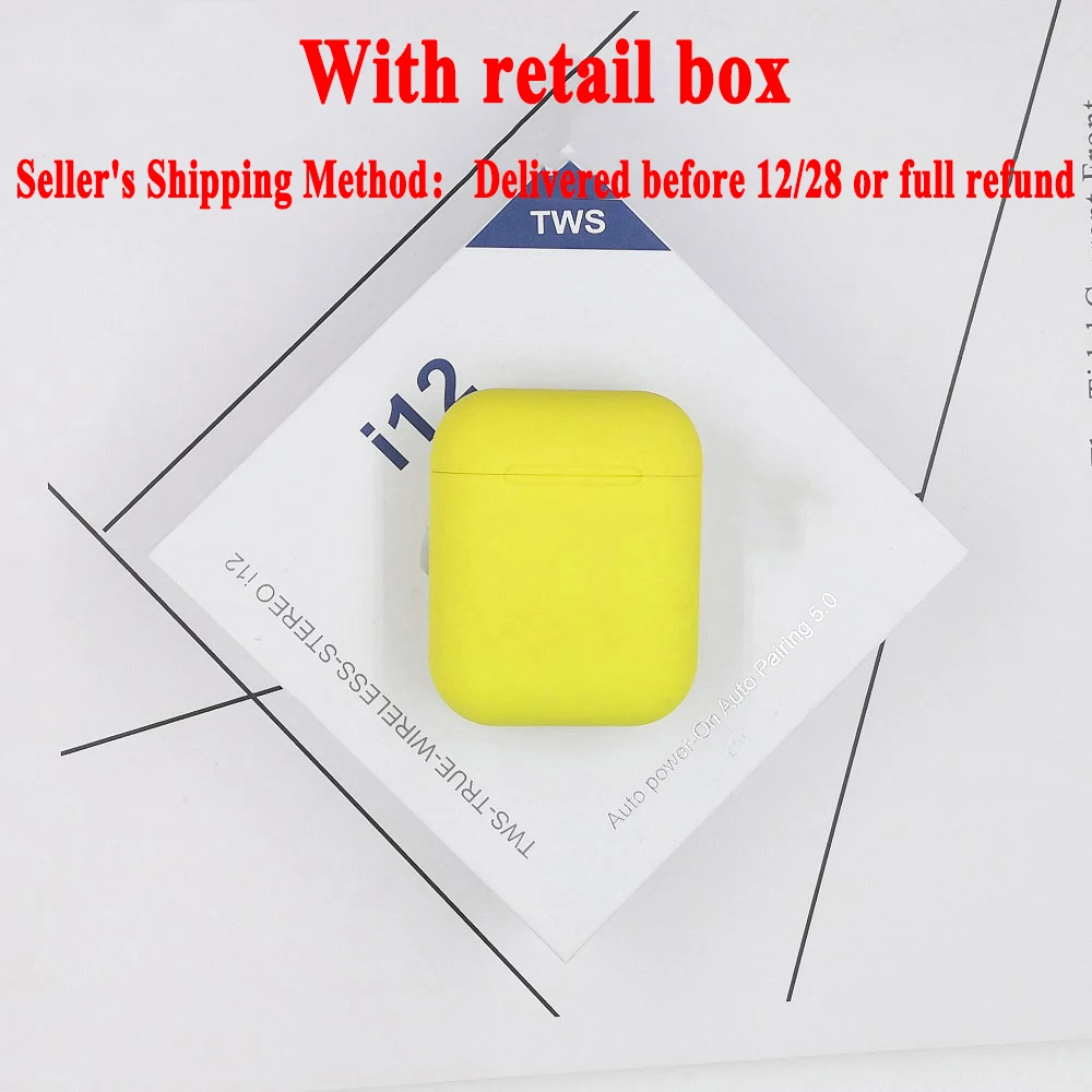 i12 Yellow With Box I9s i12 Tws Наушники Беспроводные Bluetooth 5,0 наушники мини наушники с микрофоном зарядная коробка спортивная Гарнитура для Xiaomi Redmi iPhone - Цвет: i12 Yellow With Box