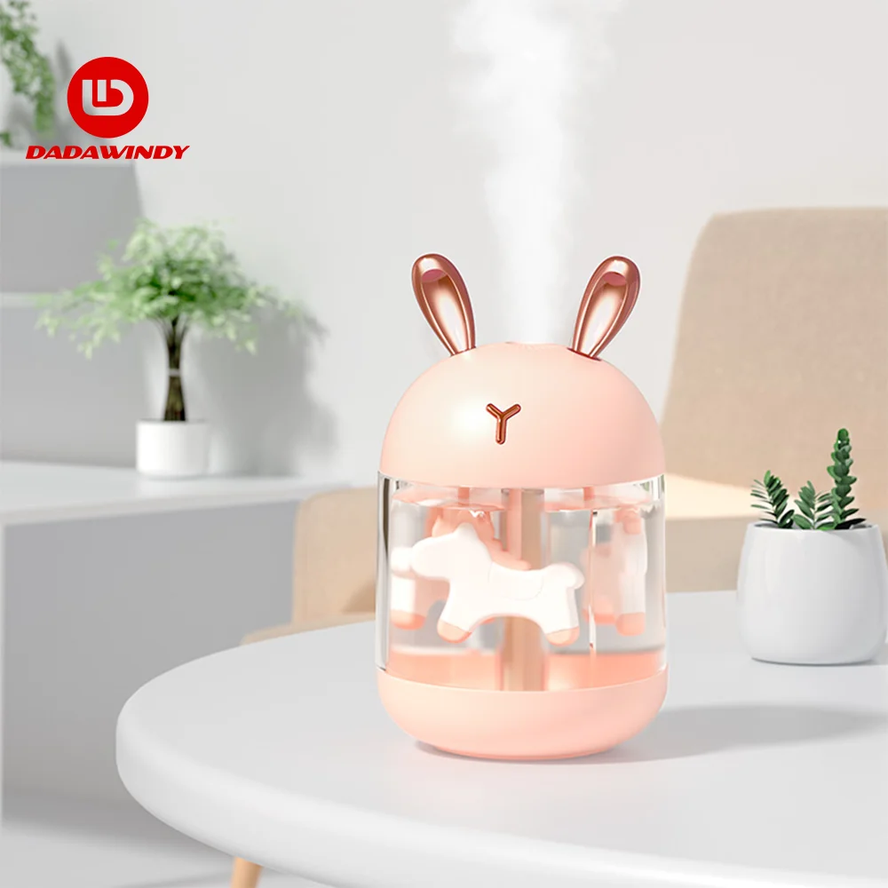 Cute Rabbit Humidifier 300ML Humidifier USB Aroma Diffuser Trojan Horse Humidificador LED ...