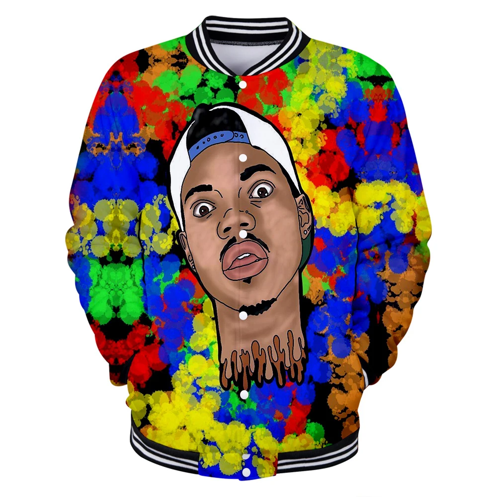 Chance The Rapper, хип-хоп, рэп, 3D, бейсбольная куртка для мужчин, новинка, популярный тренд, для мужчин/женщин, однобортная, весна, осень, бейсбольная куртка