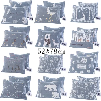 

Blue Single Pillow Towel Simple Cotton Five-layer Yarn Breathable Student Adult Universal Pillow Thick Anti-bacterial Anti-worm