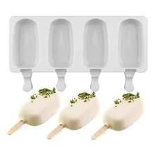 Форма для приготовления кубиков льда, 4 полостей, силиконовая форма для морозилки, форма для мороженого, инструмент для изготовления конфет, форма для сока, Фруктового мороженого, детский поп-лоток для мороженого на палочке