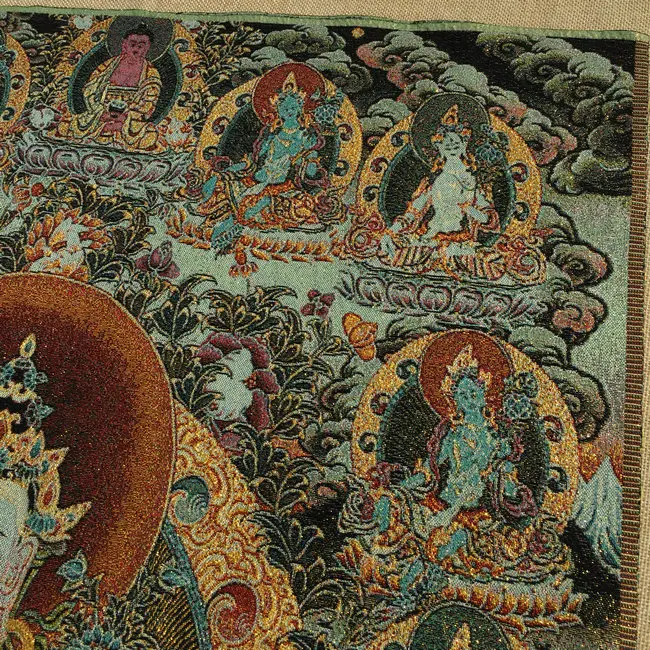 Thangka парча картина шелковая вышивка Будда золото шелковое переплетение Белая Тара#3654