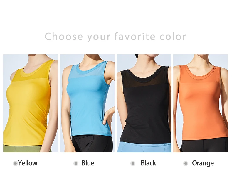 CAEEMHEE Women Hollow Out Mesh Yoga Tank Top Padded Sleeveless Workout Tops Fitness Shirts Sportswear Quick Dry Running Gym Vest