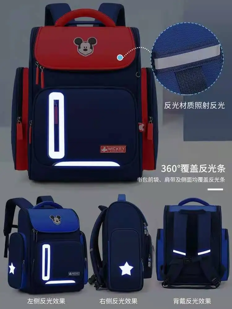 Disney Mickey School Bags For Boys Girls Minnie Star War Primary Student Shoulder Backpack Orthopedic Light Kids Gifts Mochila