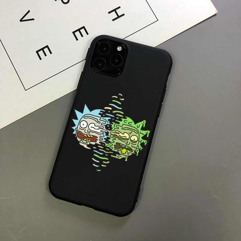 Рик и Морти черный ТПУ Мягкий силиконовый чехол для телефона для iPhone X XR XS Max 8 8Plus 7 7Plus 6s 6Plus 5 SE 11 11Pro 11ProMax чехол - Цвет: TPU