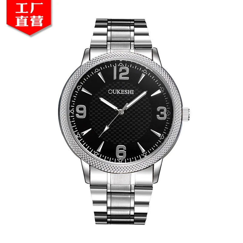 

Oukeshi Oak Shi Simple Elegant Steel Belt Quartz Watch Men Waterproof Alloy MEN'S Watch