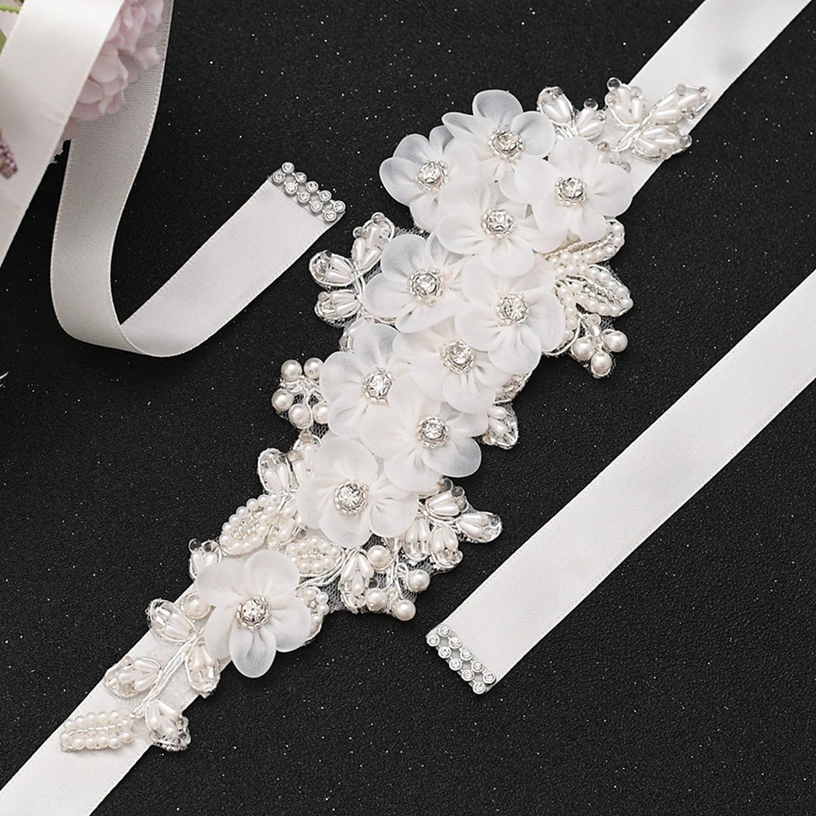 Flowers Bridal Belt Wedding Dress Belts Formal Gown Flower Belts For